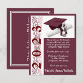 Mut en diploma, afstudeerachtergrond in kleur maro kaart (Voorkant / Achterkant)