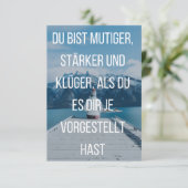 Mut, Stärke, Weisheit - Positive Affirmationspostk Aankondiging (Staand voorkant)
