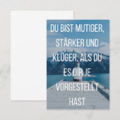Mut, Stärke, Weisheit - Positive Affirmationspostk Aankondiging (Voorkant / Achterkant)