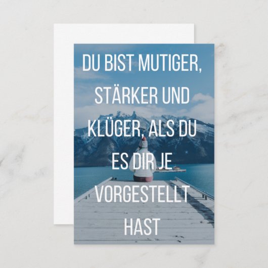Mut, Stärke, Weisheit - Positive Affirmationspostk Aankondiging (Voorkant / Achterkant)