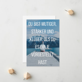 Mut, Stärke, Weisheit - Positive Affirmationspostk Aankondiging