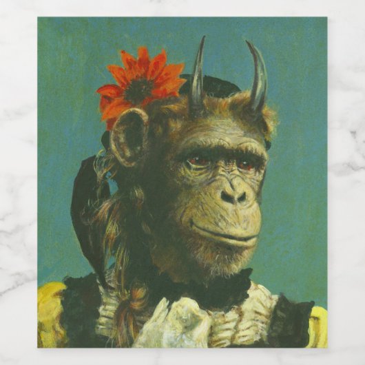 Mutant Chimp Wijnlabel Wijn Etiket (Enkel label)