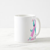 Mutant sterk met roze/blauwgroen lint met butterfl koffiemok (Voorkant rechts)