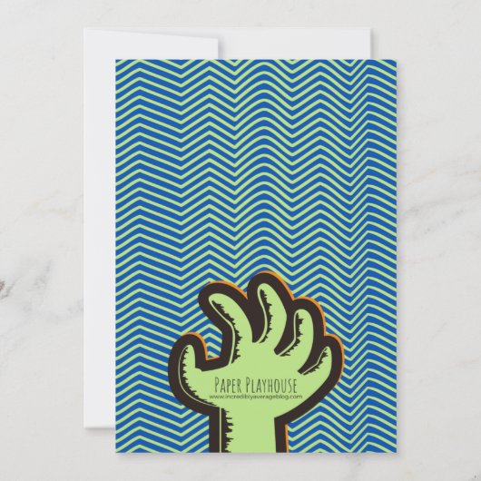 Mutant Zombie Aangepaste Verjaardag Uitnodiging (Achterkant)