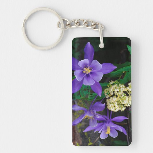 Mutante Akelei Wilde Bloemen Sleutelhanger (Voorkant)