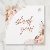 Mute Roos Pampas Terracotta Boho Wedding Hartelijk Bedankjes Labels (Achterkant)