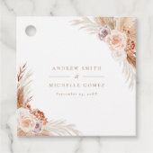 Mute Roos Pampas Terracotta Boho Wedding Hartelijk Bedankjes Labels (Voorkant)