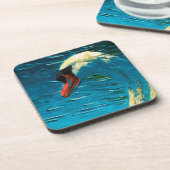 Mute Swan Abstract Impressionisme Drankjes Onderzetter (Linkerzijde)