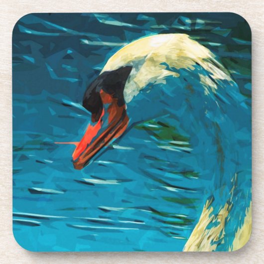 Mute Swan Abstract Impressionisme Drankjes Onderzetter (Voorkant)