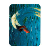 Mute Swan Abstract Impressionisme Magneet (Verticaal)