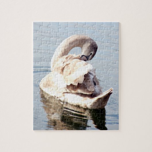 Mute Swan Preening Legpuzzel (Verticaal)