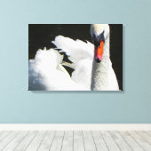 Mute Zwaan Macro Foto Wandkunst Canvas Afdruk (Insitu (Houten vloer))