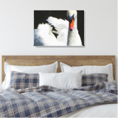 Mute Zwaan Macro Foto Wandkunst Canvas Afdruk (Insitu (Slaapkamer))