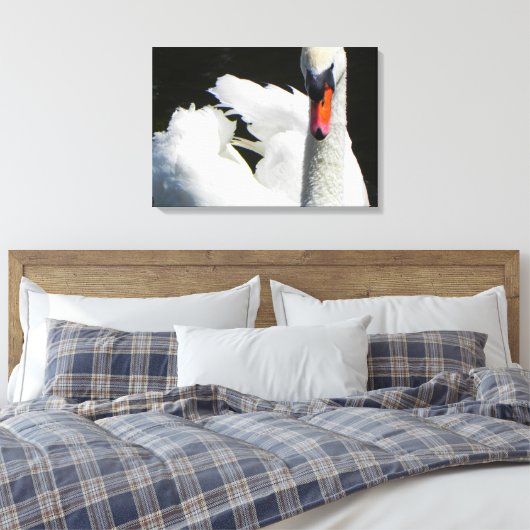 Mute Zwaan Macro Foto Wandkunst Canvas Afdruk (Insitu (Slaapkamer))