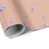 Muted Apricot Balloon Flower Floral Pattern Cadeaupapier (Rol Hoek)