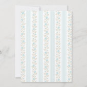 Muted Blue Bow  Bloemen 1e Verjaardagsfeest Kaart (Achterkant)