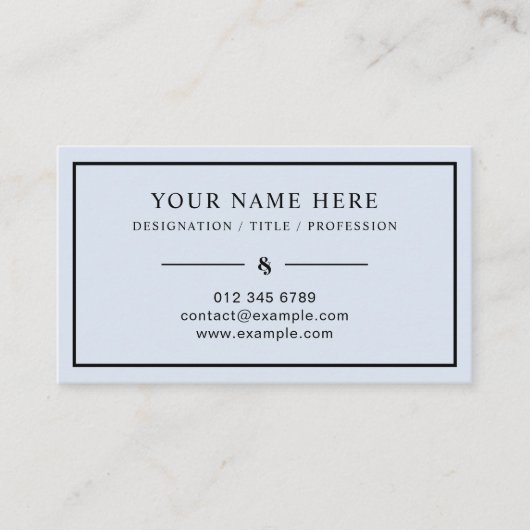 Muted Blue Formal Visitekaartje voor professionals (Voorkant)