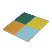 Muted Blue Green Yellow Oranje combinatie Tegeltje (Zijkant)