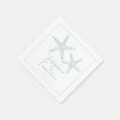 Muted Blue Starfish Coastal Wedding Servet (Hoek)