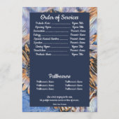 Muted Blue Sunflower Art | Photo | Funeral     Programmakaart (Achterkant)