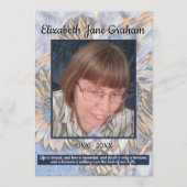 Muted Blue Sunflower Art | Photo | Funeral     Programmakaart (Voorkant)
