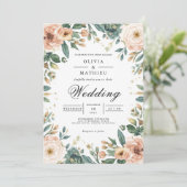 Muted Blush Blossom Arch Wedding Kaart (Staand voorkant)