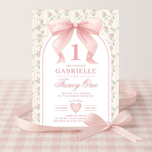 Muted Blush Bow Fancy One Love Shack 1e verjaardag Kaart