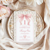 Muted Blush Bow Fancy One Love Shack 1e verjaardag Kaart