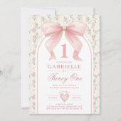 Muted Blush Bow Fancy One Love Shack 1e verjaardag Kaart (Voorkant)