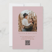 Muted Blush Pink Spring Wedding | Boogfoto + QR Kaart (Achterkant)