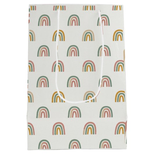 Muted boho rainbow scandi pattern  medium cadeauzakje (Achterkant)