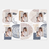 Muted Boho Shapes en Faux Gold Stippen Vakantie Inpakpapier Vel (Voorkant 3)