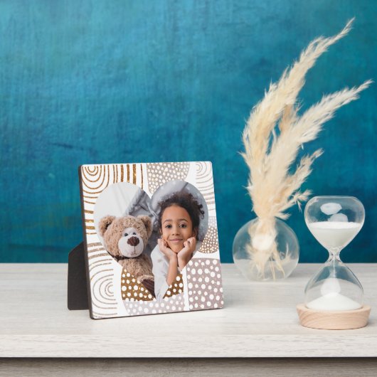 Muted Boho Shapes Heart Foto Fotoplaat (Insitu)