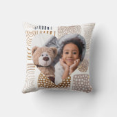 Muted Boho Shapes Heart Foto Kussen (Achterkant)