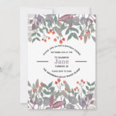 Muted Botanical Invitation Kaart (Voorkant)
