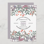 Muted Botanical Invitation Kaart (Voorkant / Achterkant)
