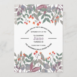 Muted Botanical Invitation Kaart