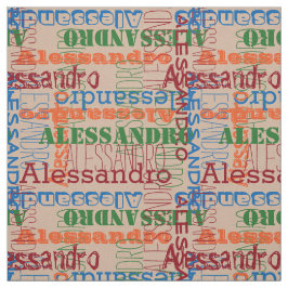 Muted Brights Modern Name Collage Stof