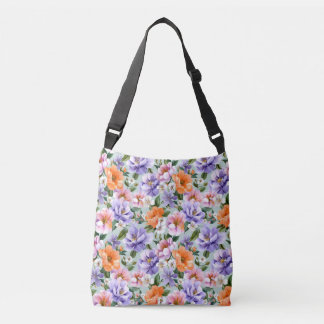 Muted Colorful Flowers Boho flower  Crossbody Tas