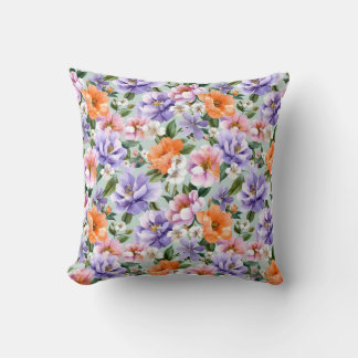 Muted Colorful Flowers Boho flower  Kussen