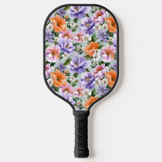 Muted Colorful Flowers Boho flower  Pickleball Paddle (Voorkant)