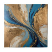 Muted Copper and blue marble abstract Tegeltje (Voorkant)
