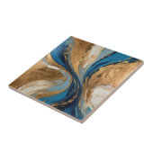 Muted Copper and blue marble abstract Tegeltje (Zijkant)