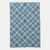 Muted Cyaan Plaid Pattern Keukenhanddoek (Verticaal)