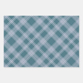 Muted Cyaan Plaid Pattern Wrapping Paper Set (Voorkant 2)