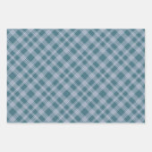 Muted Cyaan Plaid Pattern Wrapping Paper Set (Voorkant)
