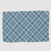 Muted Cyan Plaid Pattern Golf Handdoek (Horizontaal)