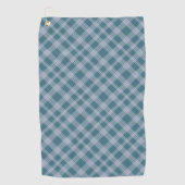 Muted Cyan Plaid Pattern Golf Handdoek (Voorkant)