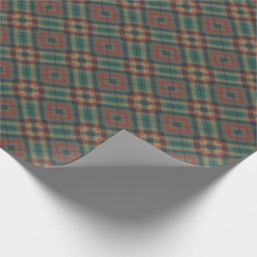 Muted Diamond Grid Tartan Check Cadeaupapier (Hoek)