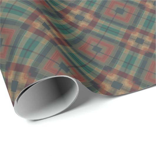 Muted Diamond Grid Tartan Check Cadeaupapier (Rol Hoek)